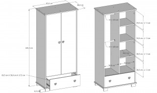 Garderober Srce – Oak 