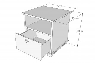 Noćni ormar Star Grey 