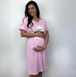 Spavaćica za trudnice Best Mom roza – M veličina 