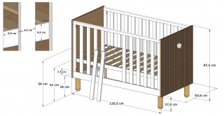 Krevetić LOFT Natur-White 