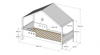 Krevet Bela Home 200x90cm sa krovom 