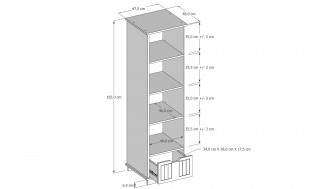 Polica za knjige Lucky – Nut 