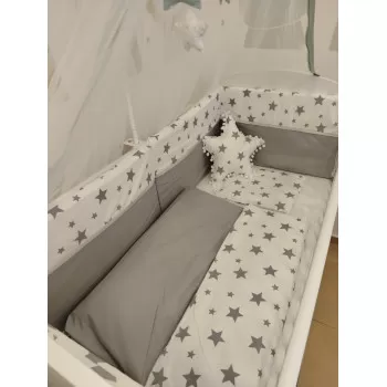Posteljina Stars Grey/Whitte 