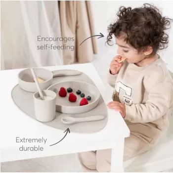 Kikka Boo Silikonski set za hranjenje 5 delova Platinum Blush 