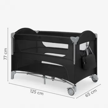 Kikka Boo Premium Milky Way sa spustajucom stranicom i rancem - Black - 2 nivoa 