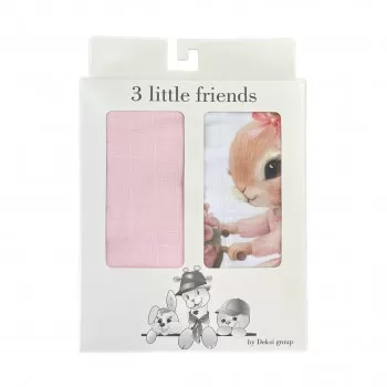 Muslin prerkivac Roze Zeka 80x80cm - 2kom 