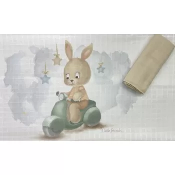 Muslin prerkivac Zeka na motoru Mint 80x80cm - 2kom 