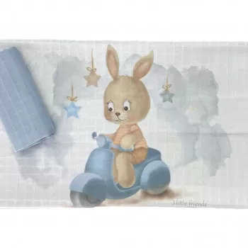 Muslin prerkivac Zeka na motoru Plavi 80x80cm - 2kom 
