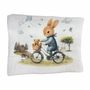 Muslin prerkivac Plavi Zeka 120x120cm - četvoroslojni 