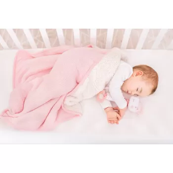 Kikka Boo Pleteno dvostrano baby ćebence 75x100 Dream Big Pink 
