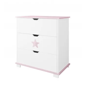Komoda za bebe Star - Pink 