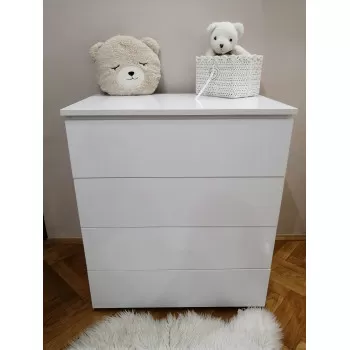 Komoda za bebe - visoki sjaj bela 
