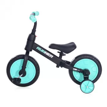 Balance bike Runner 2u1 Black&Tourquoise 