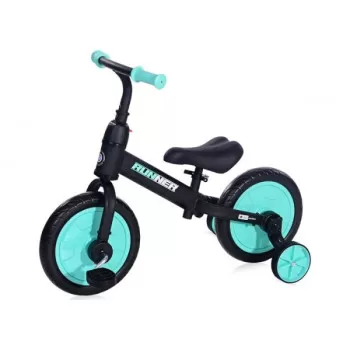 Balance bike Runner 2u1 Black&Tourquoise 