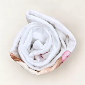 Muslin prekrivac Meda Roze 120x120cm - cetvoroslojni 
