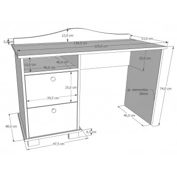 Pisaći sto Classic Oak 
