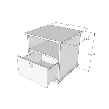Noćni ormar Srce Oak 