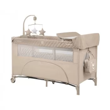 Prenosni krevetac Nighty Night Beige – 2 nivoa 