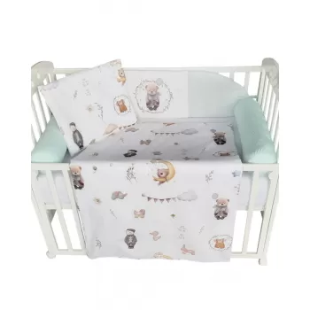 Posteljina za krevetac Retro Mint 