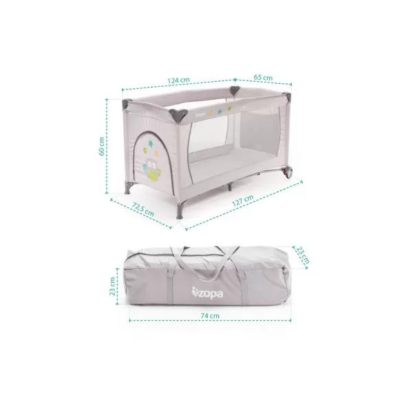 Prenosni krevetac Zopa Camping Griffin Grey 