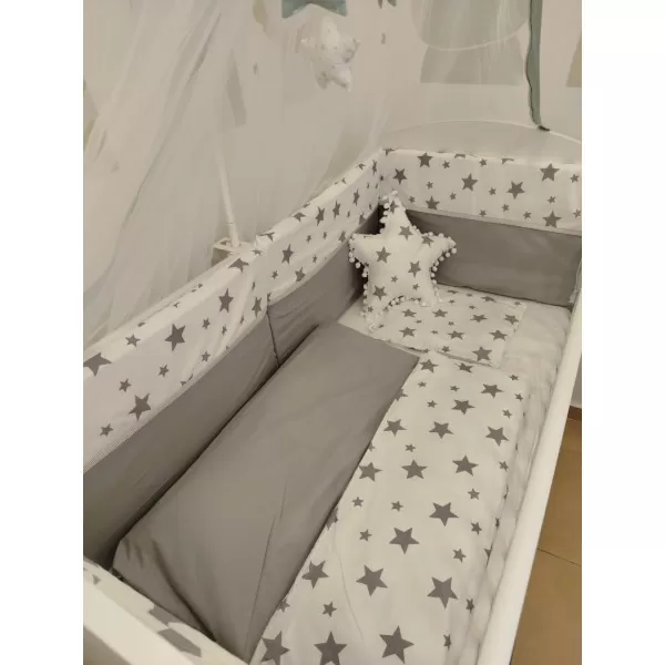 Posteljina Stars Grey/Whitte 