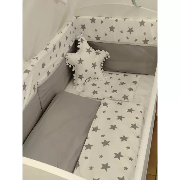 Posteljina Stars Grey/Whitte 