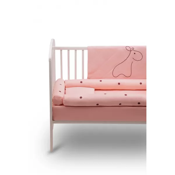 Posteljina od pamučnog satena  Slonče-roze 