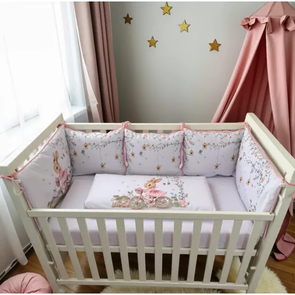 Posteljina za bebe rozi Zeka 