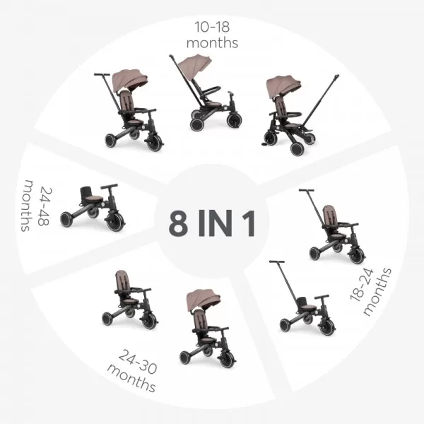 Kikka Boo tricikl TRIX 2- 8u1 Beige 