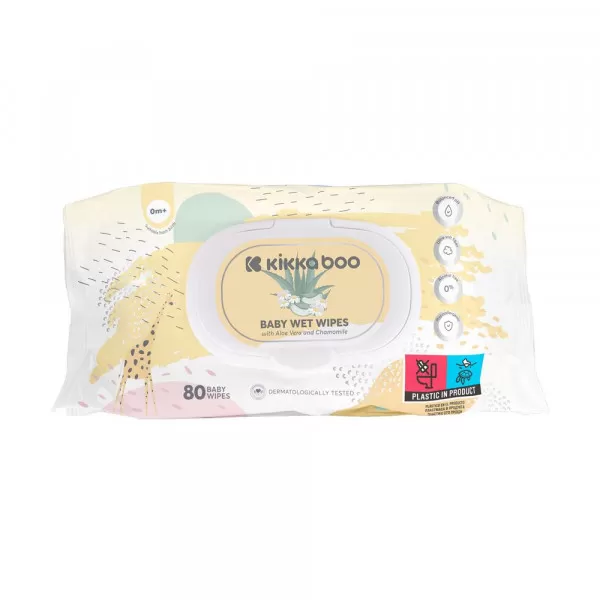 Kikka Boo Vlažne maramice za bebe 80 pcs Aloe Vera & Chamomile sa poklopcem 