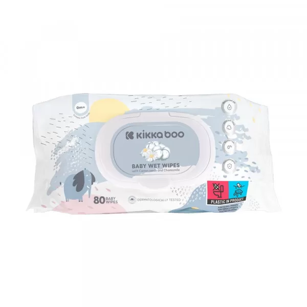 Kikka Boo Vlažne maramice za bebe 80 pcs Cotton seeds & Chamomile sa poklopcem 