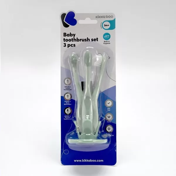 Kikka Boo Set četkica za zubiće za bebe 3 dela Mint 