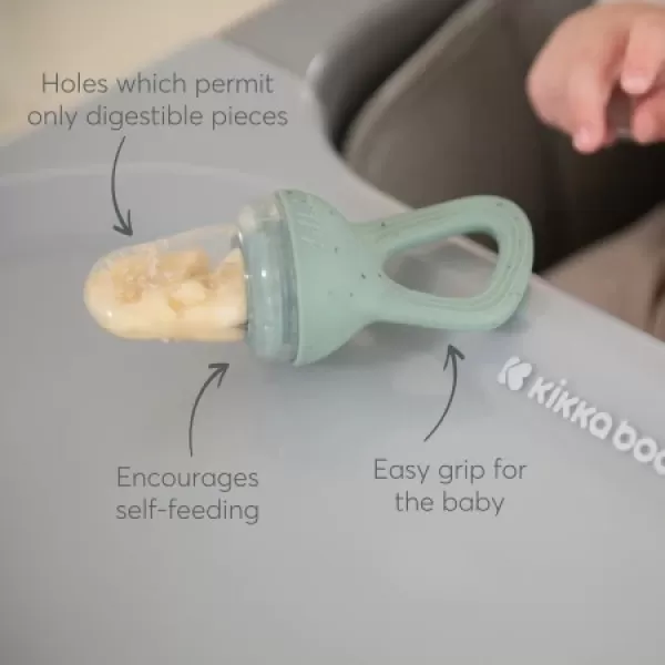 Kikka Boo Silikonska mljackalica za hranu Platinum Sage 