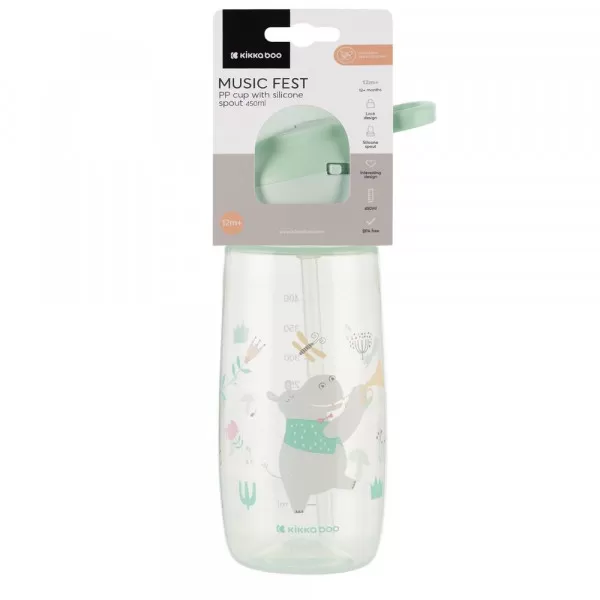 Kikka Boo Šolja sa silikonskim piskom Music Fest 450ml Mint 
