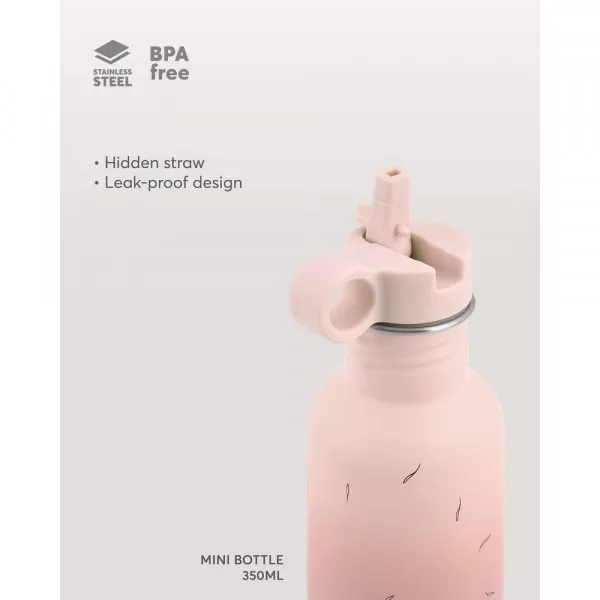 Kikka Boo Flašica sa slamkom od nerđajučeg čelika 350 ml Flora Blush 