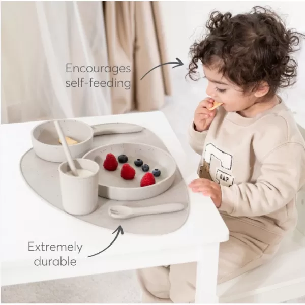 Kikka Boo Silikonski set za hranjenje 5 delova Platinum Sand 