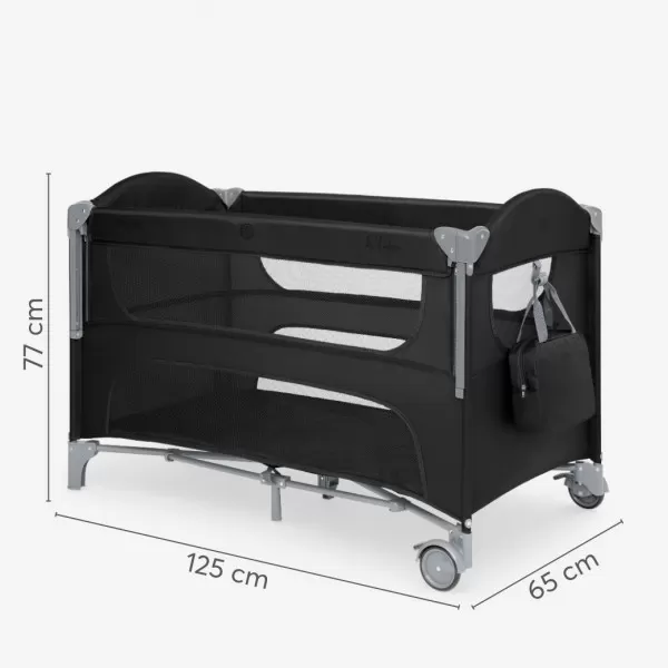 Kikka Boo Premium Milky Way sa spustajucom stranicom i rancem - Black - 2 nivoa 