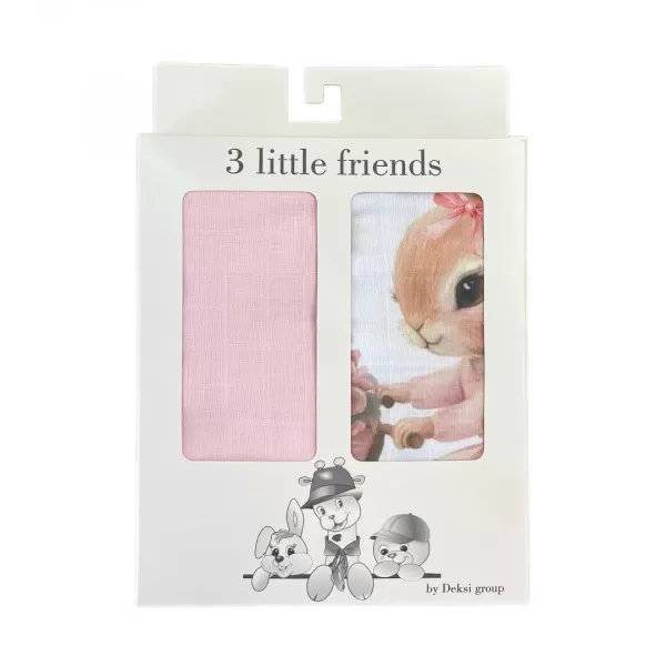 Muslin prerkivac Roze Zeka 80x80cm - 2kom 