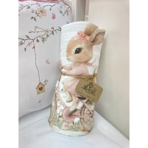 Muslin prerkivac Roze Zeka 120x120cm - četvoroslojni 