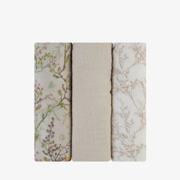 Kikka Boo muslin prekrivac Secret Garden Beige 75x75cm - 3kom 
