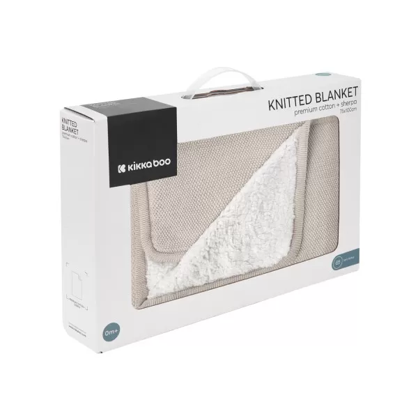 Kikka Boo Pleteno dvostrano baby ćebence 75x100 Dream Big Beige 