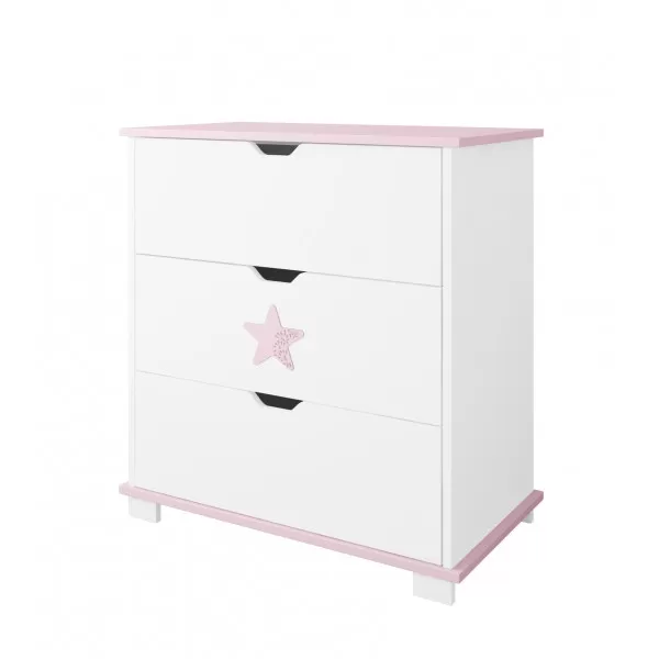 Komoda za bebe Star - Pink 
