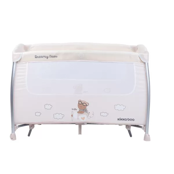 Prenosni krevetac Dreamy Bear sa funkcijom ljuljanja - 2 nivoa - bež 