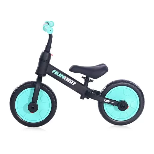 Balance bike Runner 2u1 Black&Tourquoise 