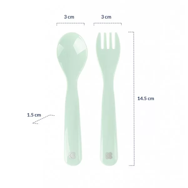 Kikka Boo set kašika i viljuška Gloosy Mint 