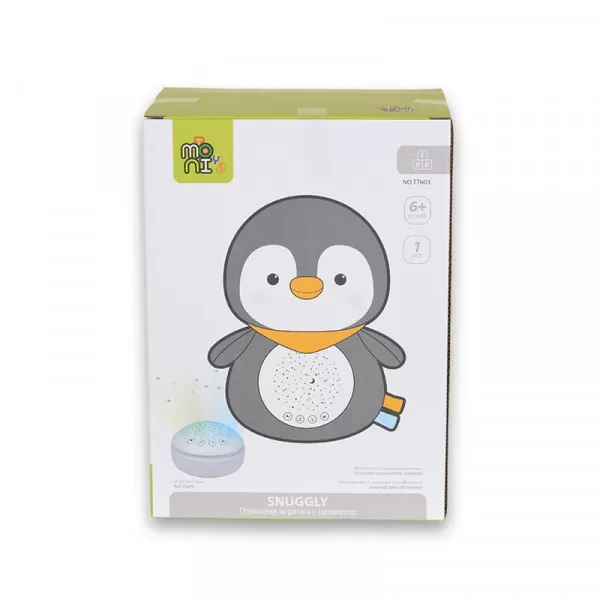 Snuggly noćna lampa i projektor sa belom bukom Penguin 