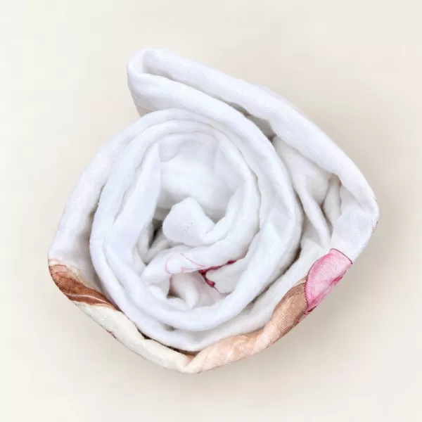 Muslin prekrivac Meda Roze 120x120cm - cetvoroslojni 