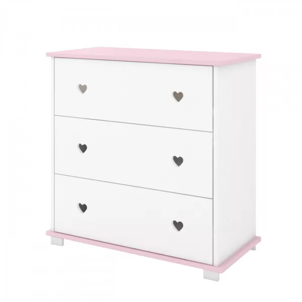 Komoda za bebe Srce - Pink 