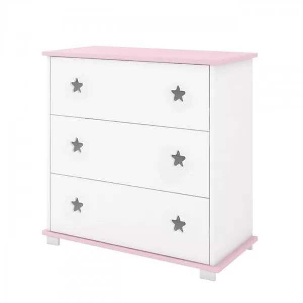 Komoda za bebe Star - Pink 