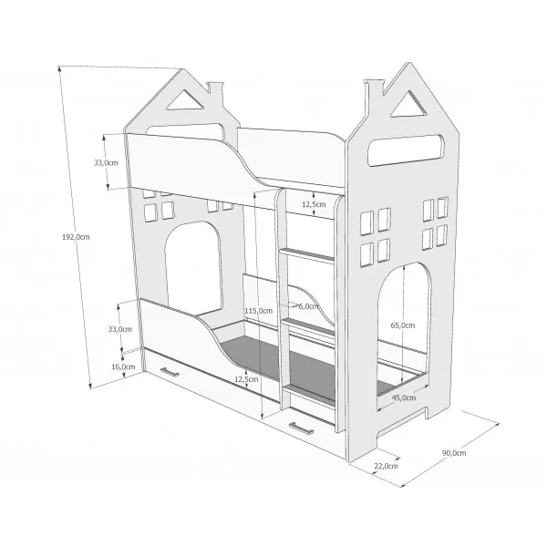 Krevet Domek Grey 
